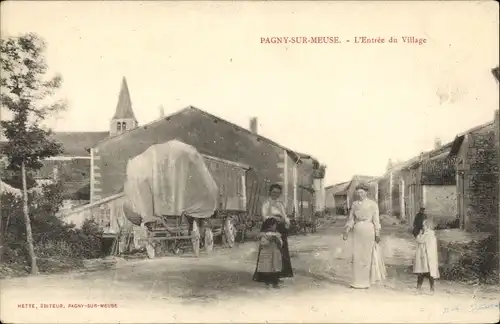 Ak Pagny sur Meuse Lothringen Meuse, L'Entree du Village