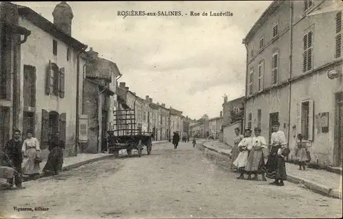 Ak Rosieres aux Salines Meurthe et Moselle, Rue de Luneville