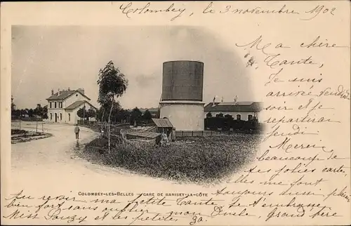 Ak Colombey les Belles Meurthe et Moselle, Gare de Barisey la Cote