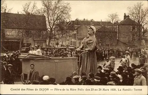 Ak Dijon Côte d'Or, Fetes de la Mere Folle 1935, La Famille Terrot