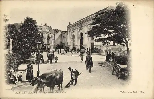 Ak Aix les Bains Savoie, La Place des Bains