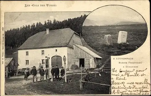 Ak Louschpach Vosges, Frontière franco allemande, Douaniers