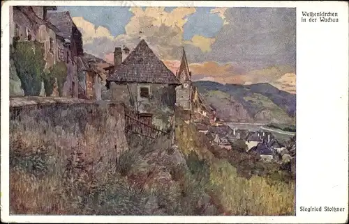 Künstler Ak Stoltzner, Siegfried, Weißenkirchen in der Wachau Niederösterreich, Teilansicht