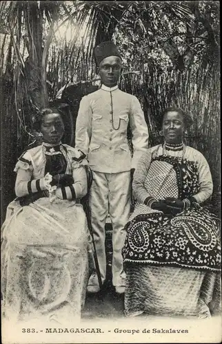 Ak Madagaskar, Groupe de Sakalaves, Volkstypen, Frauen, Mann