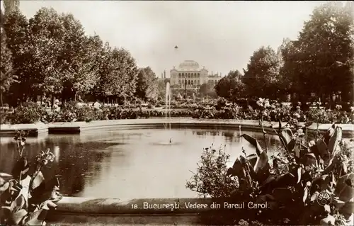 Ak București Bukarest Rumänien, Parcul Carol