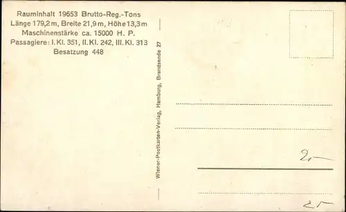 Ak Dampfer Resolute, HAPAG