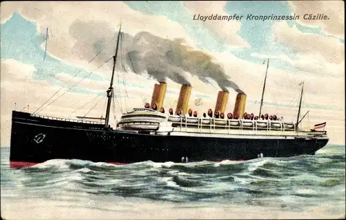 Ak Dampfer Kronprinzessin Cäzilie, Norddeutscher Lloyd