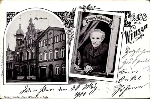 Ak Winsen an der Luhe Niedersachsen, Apotheke, Portrait Schäfer Ast Radbruch