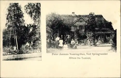 Ak Tumbøl Felsted Dänemark, Hilsen fra Tomböl, Peter Jensens Vaaningshus, Ved Springvandet