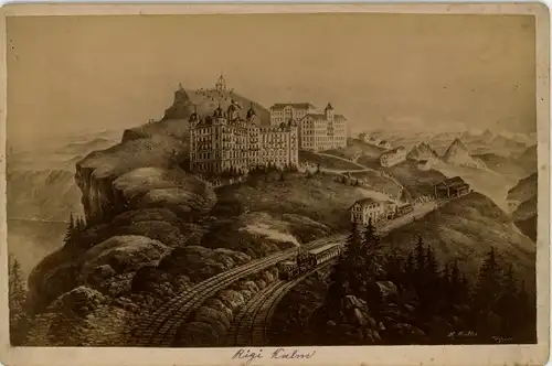 Foto Rigi Kulm Kanton Schwyz, Panorama, Rigibahn, 1892