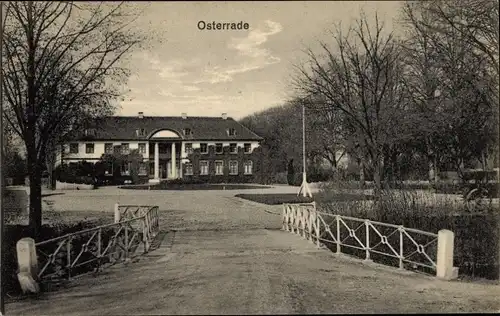 Ak Osterrade in Dithmarschen, Villa, Brücke