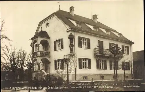 Ak München, Wachgebäude für den Städt. Wasserbau, Baurat Hans Brässel