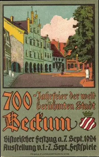 Künstler Ak Beckum in Westfalen, 700 Jahrfeier der Stadt 1924