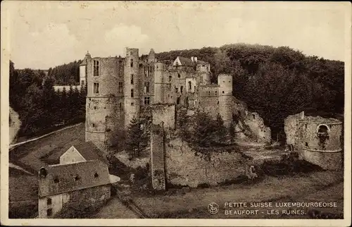 Ak Beaufort Befort Luxemburg, Petite Suisse Luxembourgeoise, Les Ruines