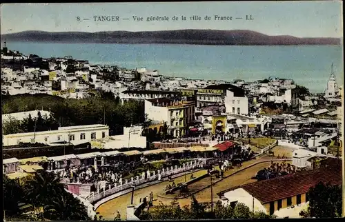 Ak Tanger Marokko, Vue generale de la ville de France, Ortsansicht mit Küste