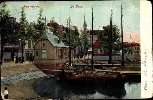 Ak Zaandam Zaanstad Nordholland, De Dam