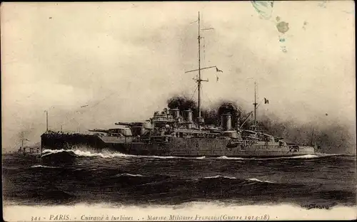 Ak Französisches Kriegsschiff, Cuirasse a turbines