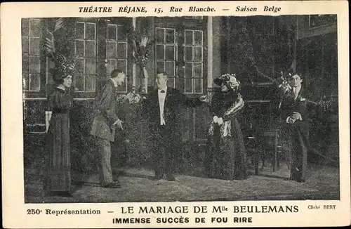 Ak Paris IX, Theatre Rejane, Rue Blance, Saison Belge, Le Mariage de Mlle Beulemans