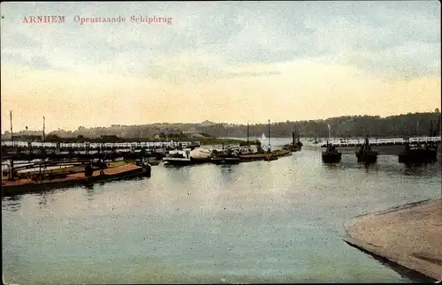 Ak Arnhem Gelderland Niederlande, Openstaande Schipbrug