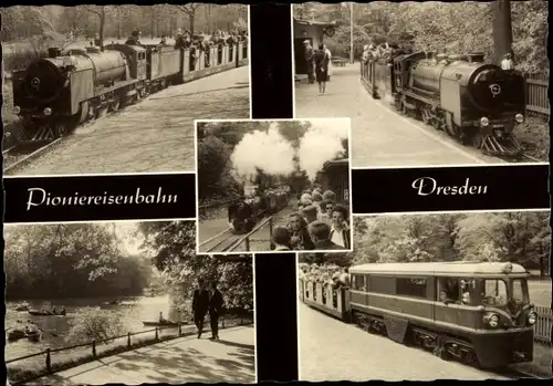 Ak Dresden, Großer Garten, Pioniereisenbahn