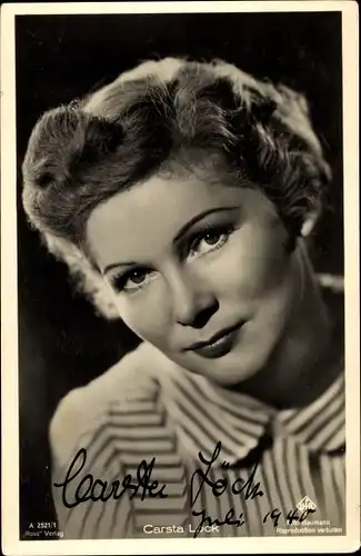 Ak Schauspielerin Carsta Löck, Portrait, Ufa Film, Ross Verlag A 2521 1