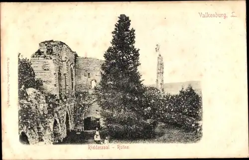Ak Valkenburg Limburg Niederlande, Ridderzaal, Ruine