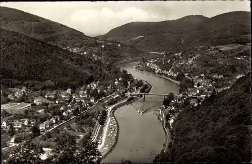 Ak Schlierbach Heidelberg, Neckartal, Blick auf Aue, Campingplatz und Ziegelhausen, Brücke