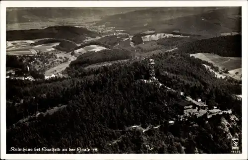 Ak Saalfeld an der Saale Thüringen, Kulm, Kulmhaus, Panorama, Fliegeraufnahme