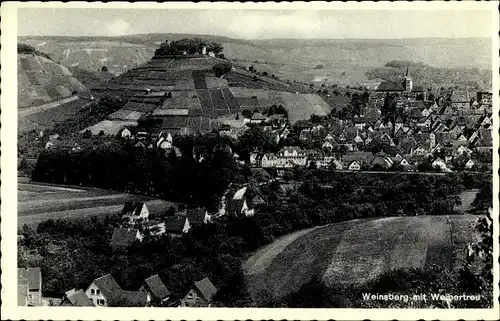 Ak Weinsberg im Kreis Heilbronn, Panorama mit Weibertreu