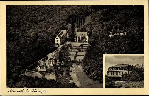 Ak Marienthal im Rheingau Geisenheim, Panorama, Gasthaus Zur schönen Aussicht