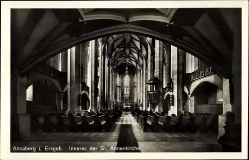 Ak Annaberg Buchholz Erzgebirge, Inneres der St. Annenkirche