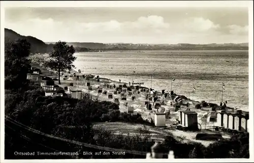 Ak Ostseebad Timmendorfer Strand, Blick auf den Strand, Umkleiden, Strandkörbe