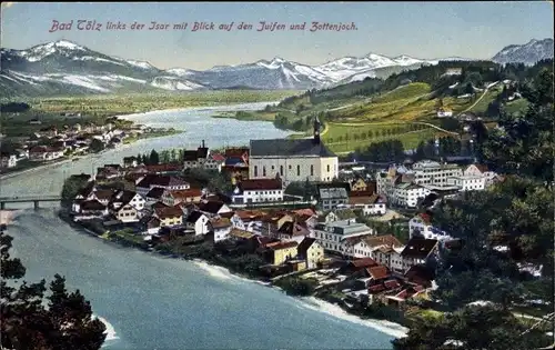 Ak Bad Tölz in Oberbayern, Panorama, Blick auf den Juifen und Zottenjoch