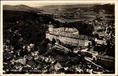 Ak Rudolstadt in Thüringen, Panorama von Flugzeug aus
