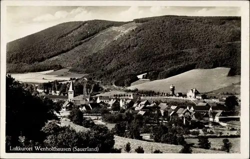 Ak Wenholthausen Eslohe im Sauerland, Panorama, Kirchturm