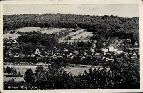 Ak Bad König im Odenwald Hessen, Blick auf den Ort, Wald, Felder