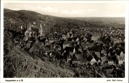 Ak Heppenheim an der Bergstraße, Panorama, Kirche