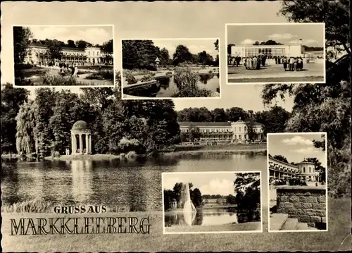 Ak Markkleeberg in Sachsen, Schloss, Parkanlage, Brunnen
