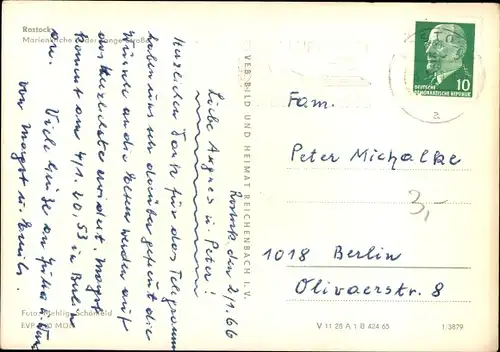 Ak Hansestadt Rostock, Marienkirche, Lange Straße