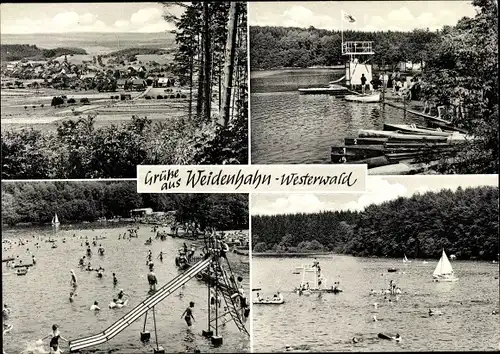 Ak Weidenhahn im Westerwald, See, Badesee, Panorama