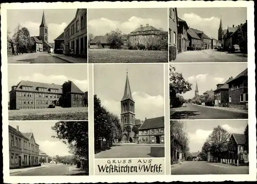 Ak Westkirchen Ennigerloh in Westfalen, Kirche, Straßenansichten