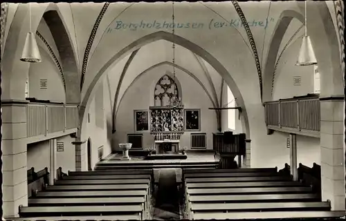 Ak Borgholzhausen in Westfalen, ev. Kirche, Innenansicht, Altar