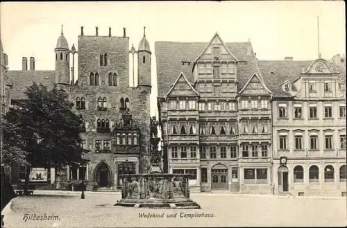 Ak Hildesheim in Niedersachsen, Wedekindhaus und Templerhaus
