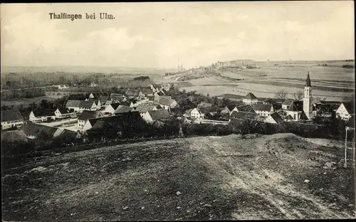 Ak Thalfingen Elchingen Schwaben, Kirche, Panorama