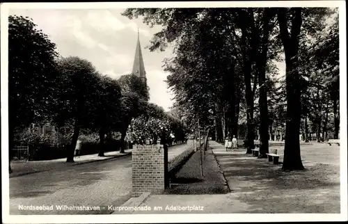 Ak Wilhelmshaven in Niedersachsen, Kurpromenade am Adalbertplatz