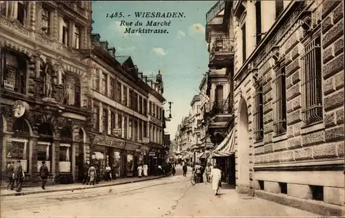 Ak Wiesbaden in Hessen, Marktstraße