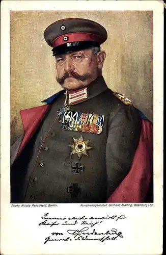 Ak Generalfeldmarschall Paul von Hindenburg, Portrait