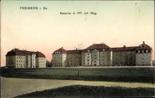 Ak Freiberg in Sachsen, Kaserne 177. Infanterie Regiment
