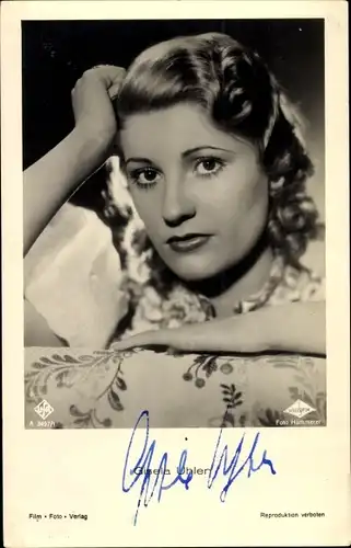 Ak Schauspielerin Gisela Uhlen, Portrait, UFA Film A 3497 1