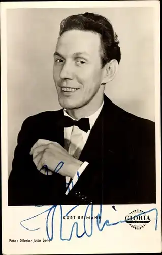 Ak Schauspieler Kurt Reimann, Portrait, Autogramm, Fliege